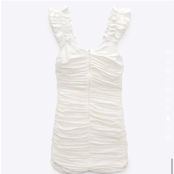 New ZARA Mini Draped Linen Blend Dress - Picture 9 of 11